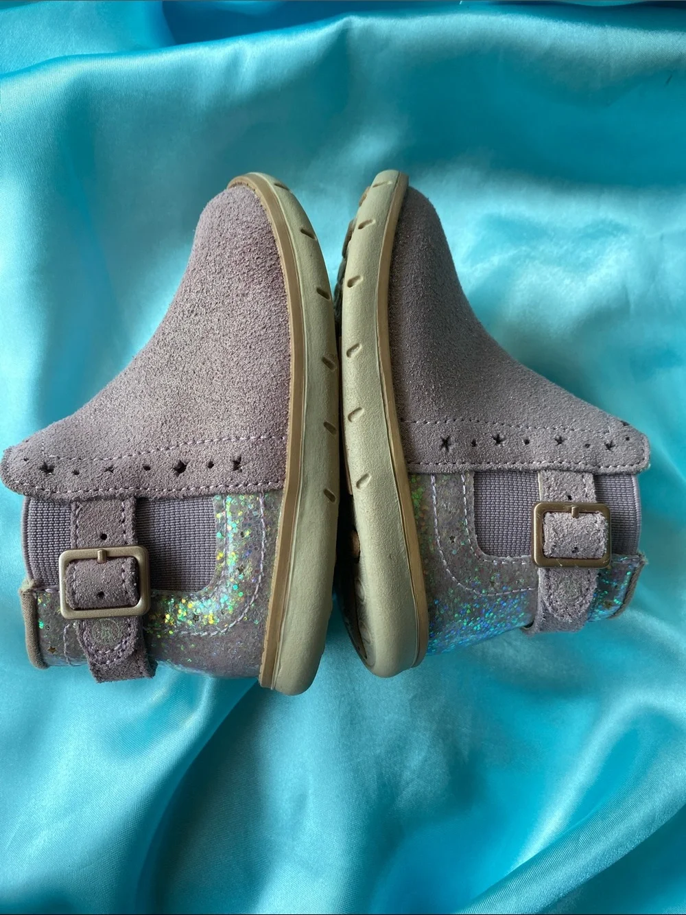 Stride Rite SRT Agnes Sparkle Mauve Ankle Boots - Stylish Girls' Boots